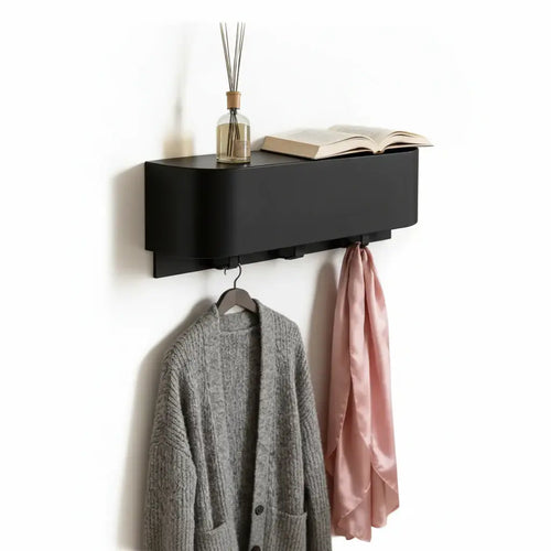 Nordic wall shelf organizer with Hooks Entryway Coat & Key Organizer-1