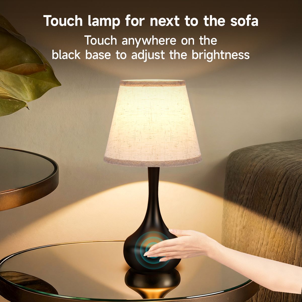 3-Way Dimmable Set of 2 Small Bedside Lamps-4