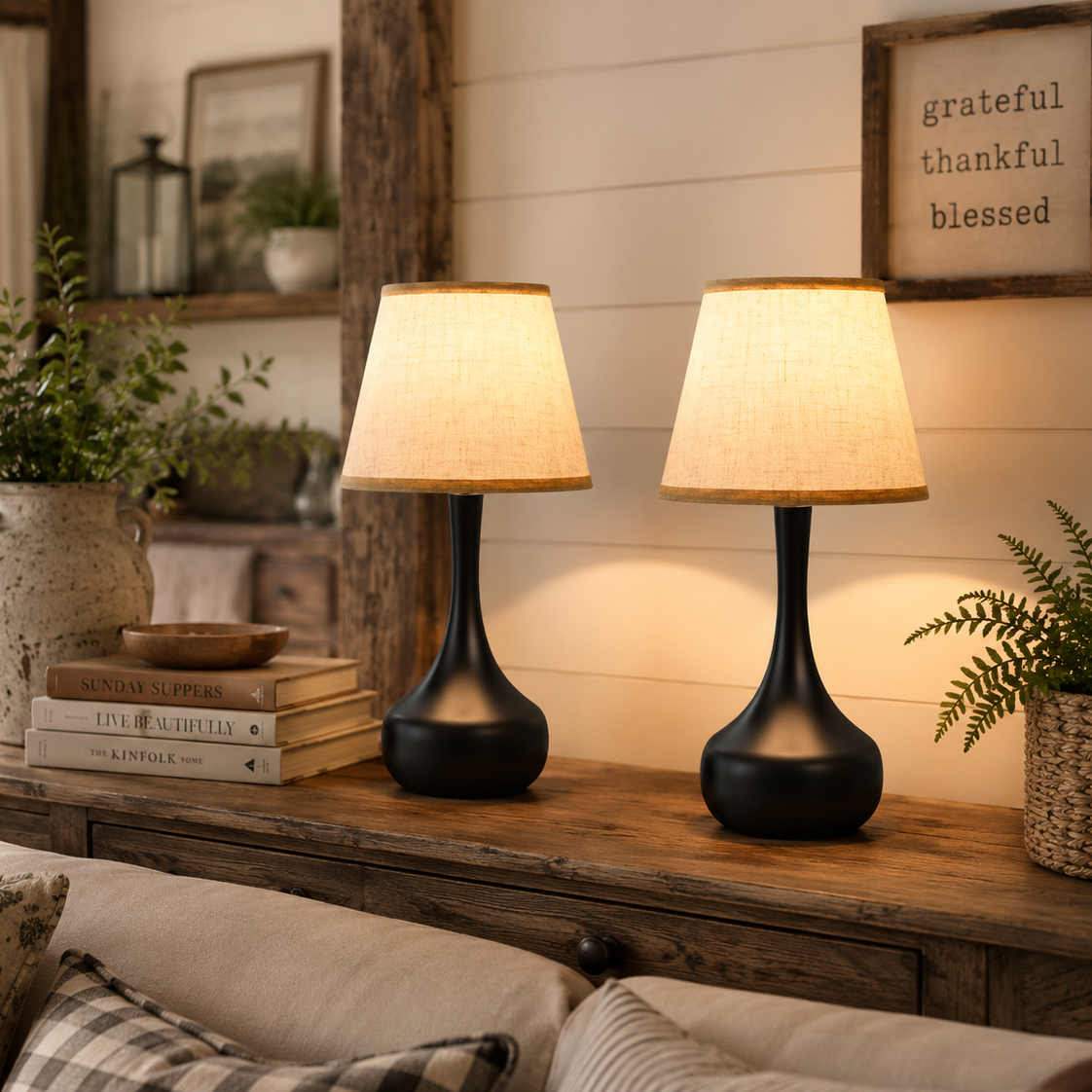 3-Way Dimmable Set of 2 Small Bedside Lamps-0